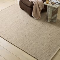 River Natural Pebble Hand Looped Natural Wool Rug 