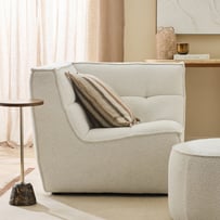 Otis Snow Boucle Corner Lounge Chair