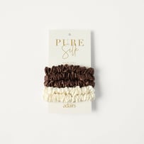 Pure Silk Chocolate Hair Ties