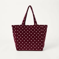 Burgundy Polka Dot Tote Bag
