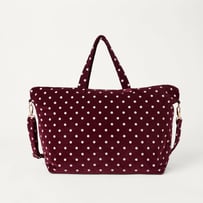 Burgundy Polka Dot Overnight Bag