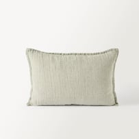 Belgian Gum Leaf Vintage Washed Linen Marle Cushion