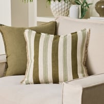 Shadow Linen Olive Stripe Cushion