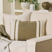 Echo Linen Olive Stripe Cushion