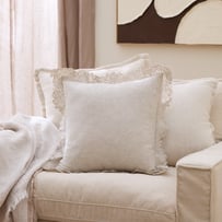 Solene Linen Embroidered Cushion
