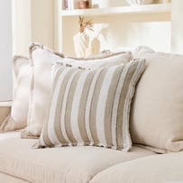 Shadow White Stripe Linen Cushion