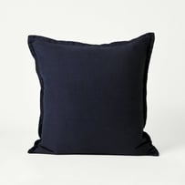 Belgian Navy Vintage Washed Linen Cushion