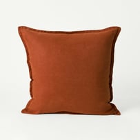 Belgian Vintage Washed Linen Umber Cushion