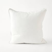 Belgian White Vintage Washed Linen Cushion
