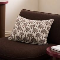 Delhi Hathelee Palm Woodblock Linen Cushion