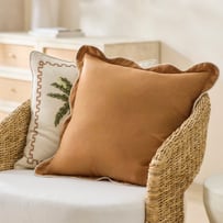Emia Brown Sugar & Natural Linen Cushion
