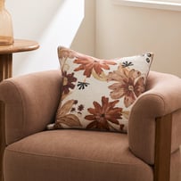 Chloe Floral Mocha Cushion