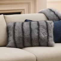 Lucerne Grey Recycled Fur Cushion 