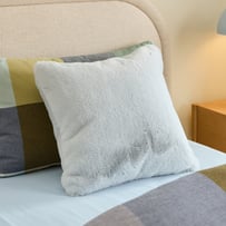 Recycled Faux Fur Blue Cushion