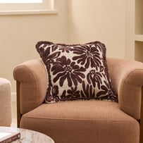 Zinnia Chocolate Floral Cushion