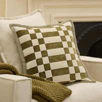 Cooper Olive Check Cushion