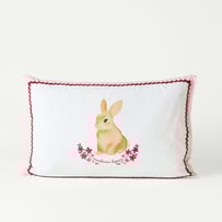 Easter Madame Lapin White Text Pillowcase