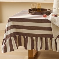 Francesca Frill Chocolate Tablecloth