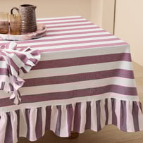 Francesca Frill Burgundy Tablecloth