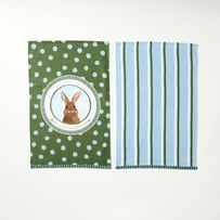 Easter Bunny Nordic Blue Spot Tea Towel Pack of 2