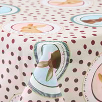 Easter Rose, Burgundy & Nordic Blue Tablecloth