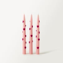 Daphne Heart Pink & Red Taper Candles Pack of 3
