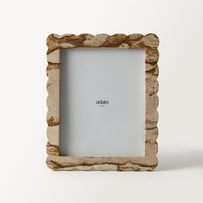 Sara Beige Large Scalloped Marble Frame