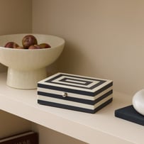 Arcadia Black & White Trinket Box