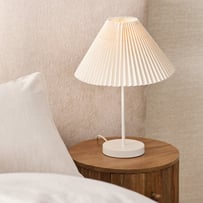 Pleats Coconut Milk & Linen Table Light