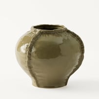 Pinch Green Edge Wide Vase