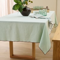 Lulu Mint & Burgundy Tablecloth