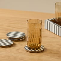 Attica Black & Ivory Round Resin Coasters Pack of 4