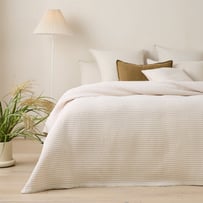 European Turkish Cotton Natural Waffle Washed Blanket