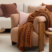 Newport Umber Chunky Knit Throw