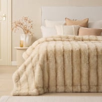 Lucerne Pebble Recycled Fur Blanket