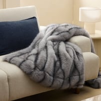 Lucerne Grey Recycled Fur Throw