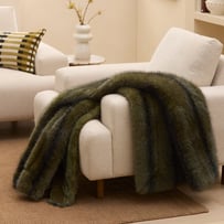 Lucerne Olive Recycled Fur Throw