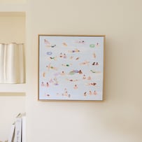 Sol & Sea Blue Swimmers Square Canvas