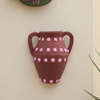  Urn Cherry Cotton Mache Wall Décor