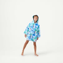 Dinosaur Paradise Blue Zip Up Hooded Towel