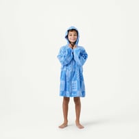 High-Low Blue Zip Up Hooded Towel