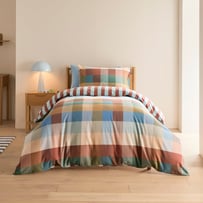 Morgan Blue Check Flannelette Quilt Cover Set