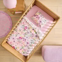 Bella Blossom Multi Flannelette Cot Quilt Cover Set
