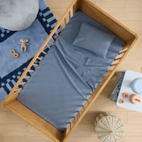 Elliott Blue Stripe Cot Sheet Set 