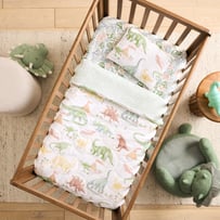 Bedrock Dreams White Cot Quilted Quilt Cover Set
