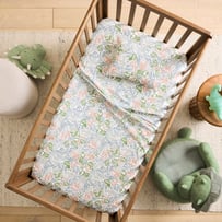Bedrock Dreams White Cot Sheet Set