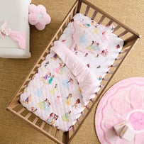 Disney Princess Pink Quilted Cot Quilt Cover Set