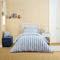 Stonewashed Ocean Tri Stripe Piped Quilt Cover Set 