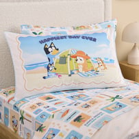 Bluey Family Trip Multi Text Pillowcase
