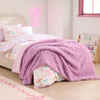 Poodle Lilac Quilted Faux Fur Blanket